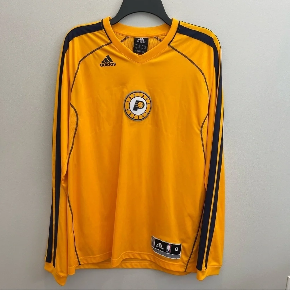 AG:  Adidas Climacool Indiana Pacers Shirt Men’s Size M Long Sleeves Yellow